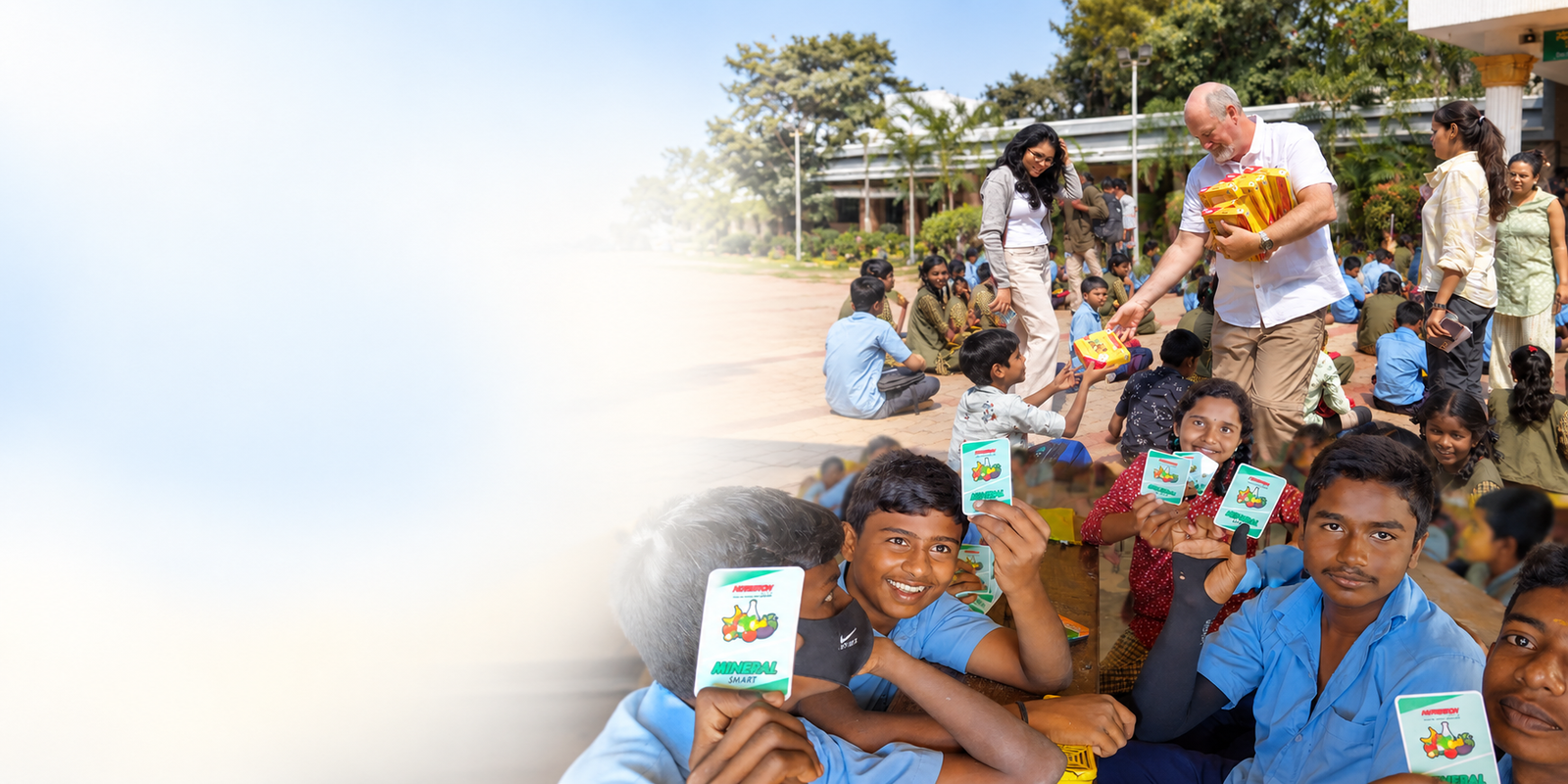 Volunteers running a program with children